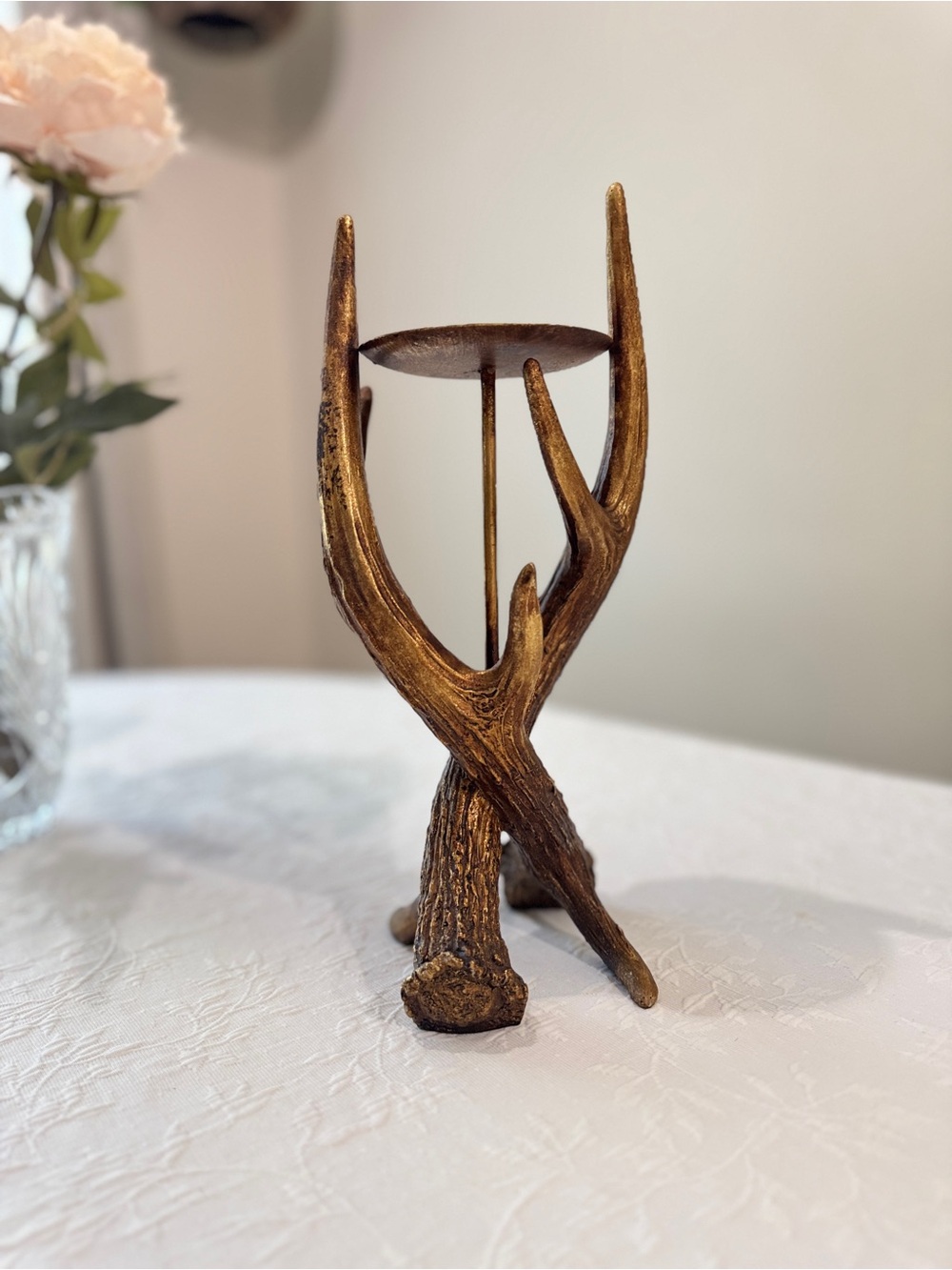 Pier 1 Gold Antler Candle Holder
